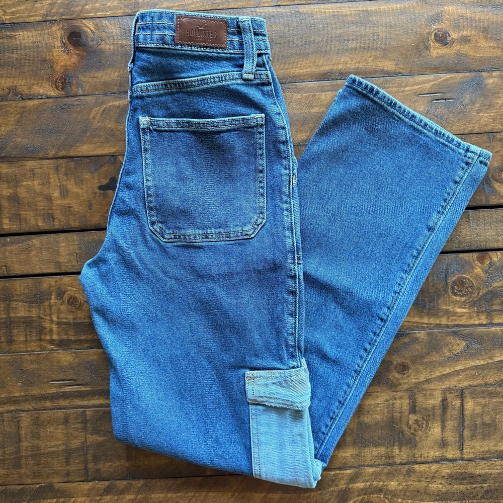 Hollister Women's Blue Cargo Jeans